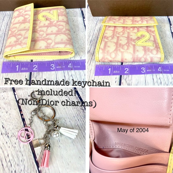 Christian Dior Pink Trotteur wallet with bag charm keychain - Picture 7 of 15
